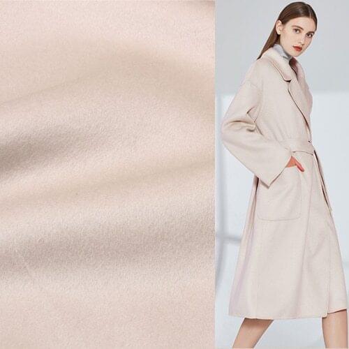 Light beige double side wool fabric 52% wool and 48% cashmere very thick 900g/meter,WF252