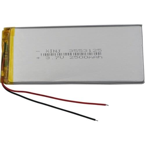 XINJ 3.7V 2500mAh lipo Lithium Polymer Rechargeable Battery Li ion cell 3553125 For E-book Plate PAD MID Portable DVD Tablet PC