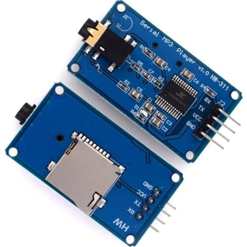 YX5300 UART TTL Serial Control MP3 Music Player Module Support MP3 / WAV Micro SD /SDHC Card For Arduino/AVR/ARM/PIC 3.2-5.2V DC