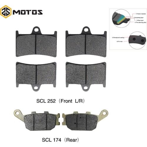 ZS MOTOS Motorcycle Rear Brake Pads For Yamaha FZ8 2011-2015