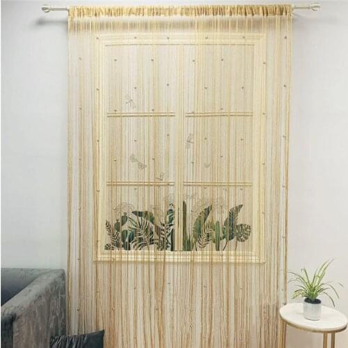 1*2 M Glitter String Door Curtain Beads Room Dividers Beaded Fringe Window Decorative Curtain Home Decoration Partition Curtain