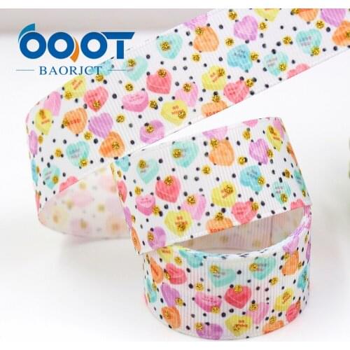 1'' 25MM 10yards Love and point Laser gold Printed grosgrain ribbon,DIY handmadeHair accessories Material wedding gift wrap