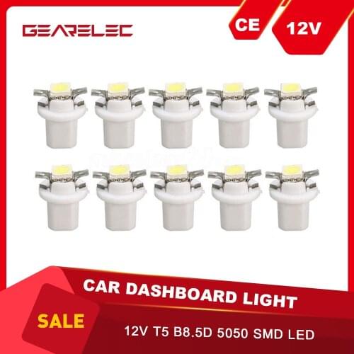 10PCS 12V T5 B8.5D 5050 SMD LED Lamp Car Panel Gauge Speedo Dash Bulb Auto Dashboard Instrument Cluster Light Bulbs blue White
