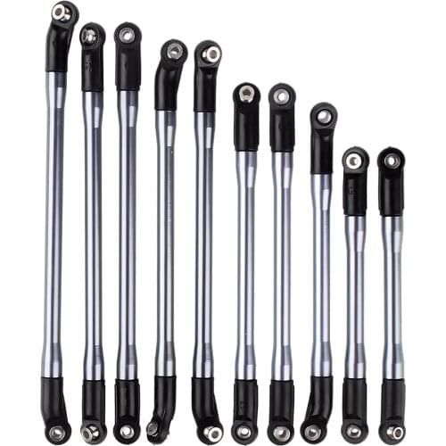 10pcs/lot Metal Alloy Linkage with Plastic Rod End for 1/10 Scale RC Crawler Car Axial SCX10 II 90046