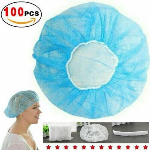 100pcs/Pack Disposable Hotel Home Shower Bathing Clear Hair Elastic Caps Hats
