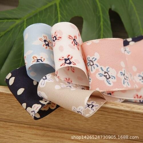 2 yards/lot Floral Printed Polyester Ribbon for diy Hairwear Bows Gifts Flowers Packaging Ribbons Clothing Accessories