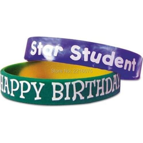300pcs Star Student Happy Birthday wristband silicone bracelets free shipping by DHL express