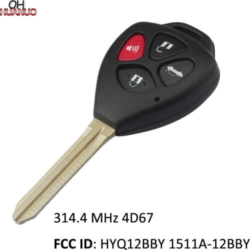 4 Buttons Remote Key(USA)315MHz,4D-67 Chip inside for Toyota 2007-2010 AVALON/COROLLA TOY43 Blade 3+1 Buttons