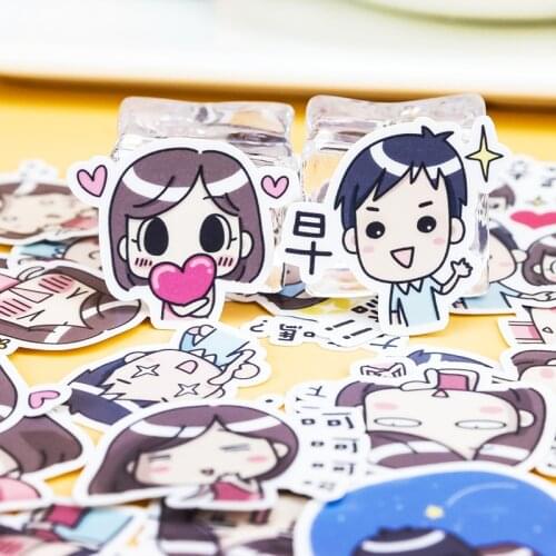 40pcs Creative Cute Self-made cute girls Gululu daily life scrapbooking child Cartoon fairy Paper stickers / Waterproof diy