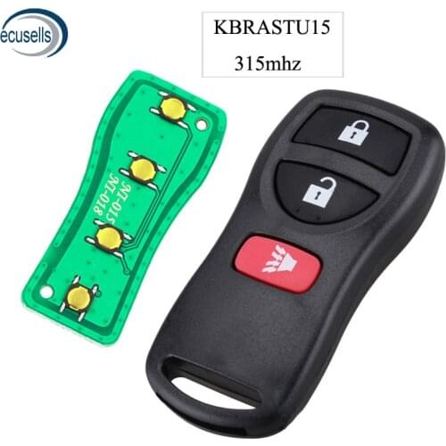 5PCS/LOT, 3 Buttons Remote key 315MHz for Nissan Armada Frontier Murano Quest KBRASTU15