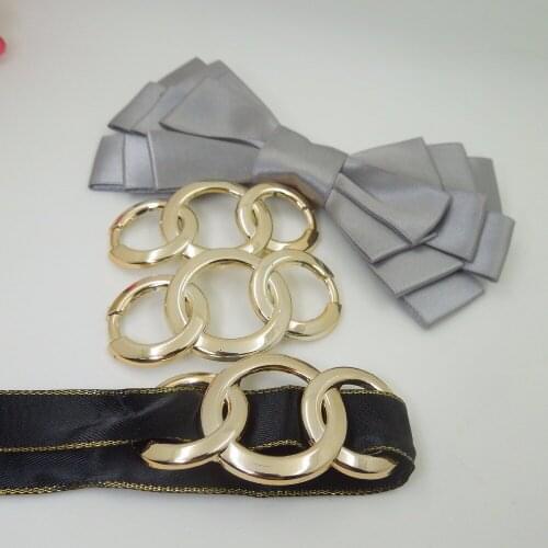 60/32mm,Hole Size 16mm,15pcs COC uv plated rose gold no fade ribbon buckles acessories Ribbon Slider Headband Hair Clip DIY