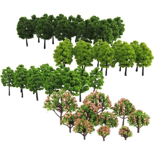70 Pcs Model 3-9cm Trees Layout Train Railway Diorama Wargame Landscape Scenery HO OO Z TT