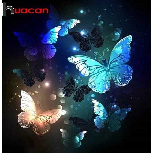 Huacan Diamond Mosaic Full Butterfly 5D Diamond Embroidery Art Painting Animals Paintings For Interior Decoration For Home