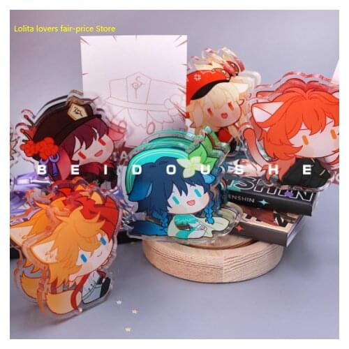 Anime Genshin Impact Xiao Hu Tao Zhongli Diluc Klee Creative PP Note Clamp Binder Clips Notes Letter Paper Clip Cute Acrylic