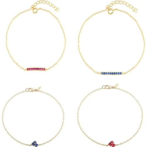 Canner Colored Zircon Bracelet For Women Single AAAAA Bracelets Real 925 Sterling 925 Silver Pulsera Plata 2021 Fashion Jewelry