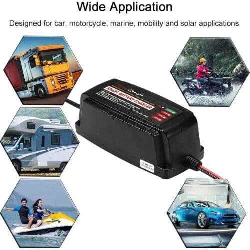 Automatic 4 Stage Car Battery Float Charger Maintainer for SLA AGM GEL WET with LED Indicator Battery Charger