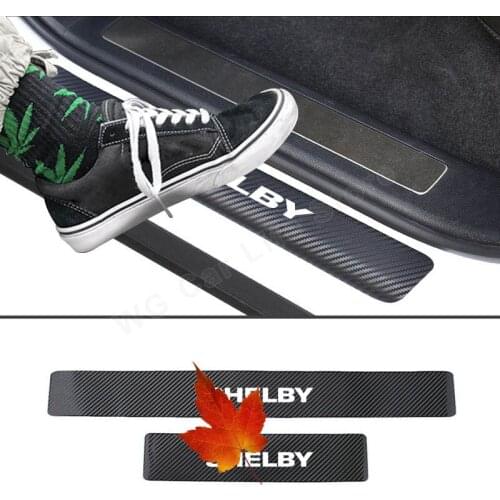 Car Stickers For Ford Shelby Auto Door Sill Cover Protector Car Threshold Sticker Vehicle Supplie Accessories