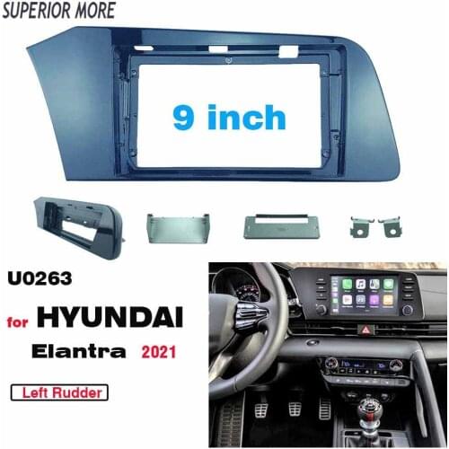 2 Din 9 Inch Car Radio Fascias for HYUNDAI Elantra 2021 Dashboard Frame ABS+PC Installation DVD Gps Mp5 Multimedia Player