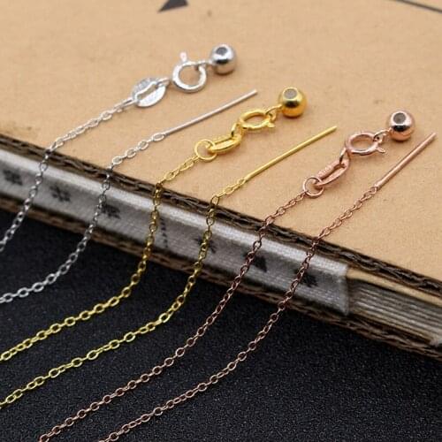 Lo Paulina Solid 925 Sterling Silver Slide Adjustable Cross Chain Necklace 16"/18" For Fashion Women Easy to Wear Jewelry