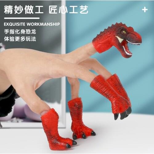 Dinosaur Tyrannosaurus Rex Animal Finger Puppet Childrens Early Education Fun Interactive Game Soft Plastic Toy Set Hot Toys