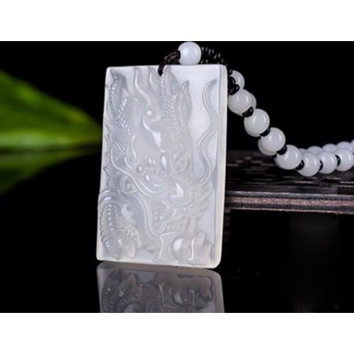 Designer Natural Chalcedony Dragon Pendant Couple Agate Zodiac Dragon Pendant free shipping