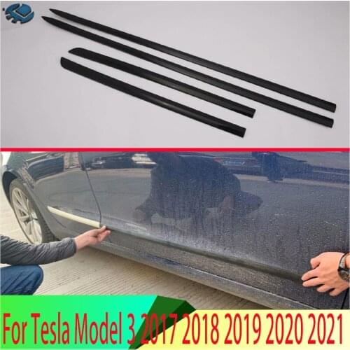 For Tesla Model 3 2017 2018 2019 Car Accessories ABS Side Door Body Molding Moulding Trim