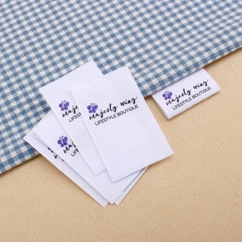 Custom Clothing Labels - Name Tags , Personalized Brand,Organic Cotton Tags, Printing Labels, Clothing Labels Made (MD0150)