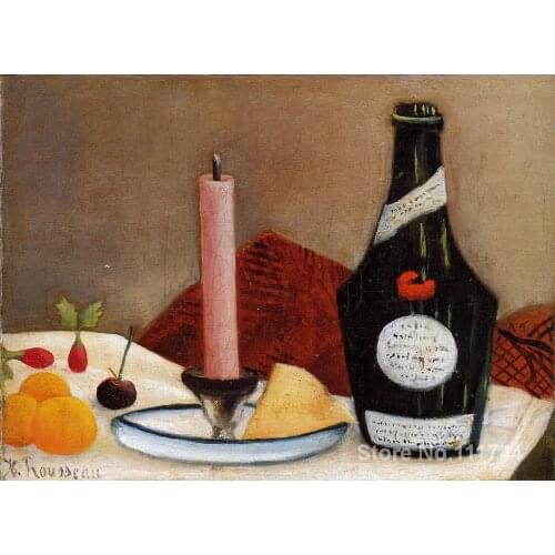 The Pink Candle Henri Rousseau paintings living room decor Handmade High quality