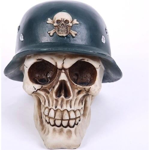 Piggy bank and Glasses Human Figurine Statue Bone Gothic Skull Head Decorative Horror Ornament Table Top Skeleton Head