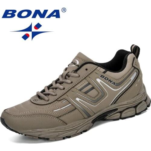 BONA New Designers Cow Split Men Running Shoes Outdoors Sports Shoes Zapatos Jogging Comfortable Athletic Male Sneakers