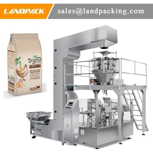 Dog Food Stand Up Pouch Filling And Sealing Machine Multihead Weigher Pet Food Stand Pouch Packing Machine Price
