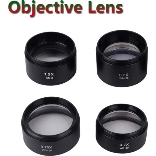 WD165 WD120 WD130 WD45 Trinocular Stereo Microscope 0.5X 0.7X 0.75X 1.5X Auxiliary Objective Lens Barlow Lens 48mm Thread