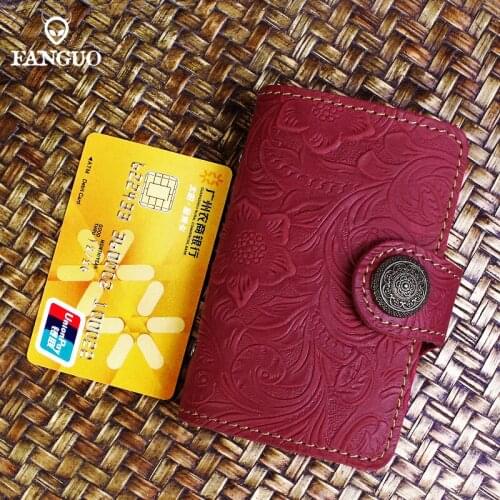 Multi-function 24 Cards Holder Bag Genuine Leather ID Card Business Cards Case Cover Portable Money Pouch