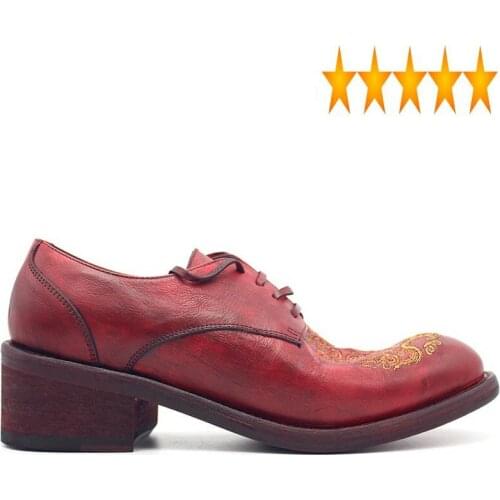 Leather 2021 Runway Fashion Genuine Dress Men Embroidered Quality Cowskin High Heel Business Formal Derby Shoes Autumn New