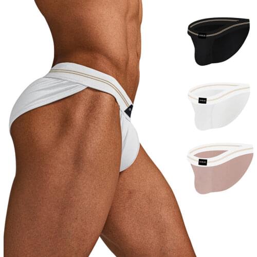 ORLVS Mens sexy briefs modal underwear lingerie sports running seamless panties bikini 2XL Plus siz male underpants