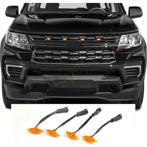 NEW For Chevrolet Colorado 2021 Front Grille LED Light Raptor Grill Trim Cover 4PCS car accessories