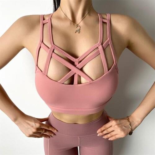 New Weave Cross Women Sports Bra Sexy Beautiful Back Yoga Top 6 Color Running Bra Gym Sexy Shockproof Fitness Exercise Underwear