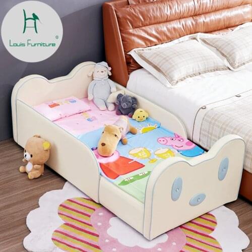 Louis Fashion Children Bed Princess Split Single Guardrail