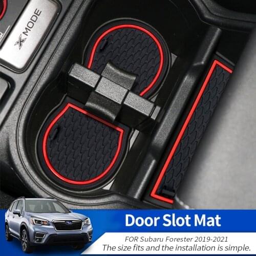 Front Back Door Slot Pad Mat Cup Holders Mats Armrest Storage Box Pad Car Interior Accessories For Subaru Forester 2019-2021