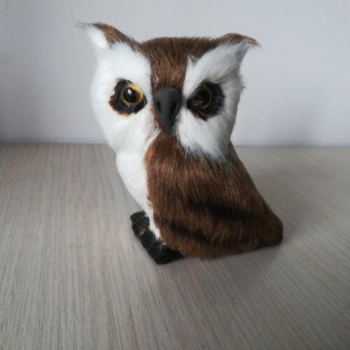 Real life toy owl hard model mini 9x8cm Handmade craft,polyethylene&furs night owl toy,decoration Xmas gift w0428
