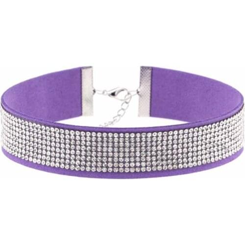 Adjustable Velvet Ribbon Rhinestones Choker Necklace Cool Gothic Style Handmade Sexy Simple Sexy Female Night Party Wedding K3ND