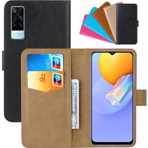 Luxury Wallet Case For Vivo Y31 Global PU Leather Retro Flip Cover Magnetic Fashion Cases Strap