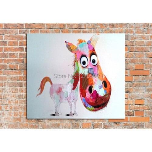 Handmade Abstract Little Pony Art Oil Painting On Canvas For Living Room Decor Hang Group Of Paintings