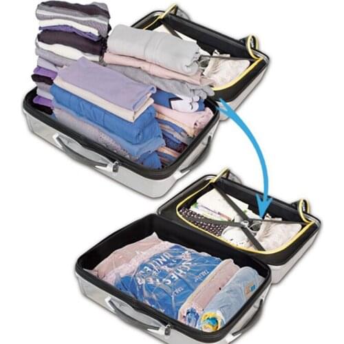 Hand Rolling Type Vacuum Compressed Bags Travel Storage Bag Saving Clothing Seal Compressed Organizer Bag