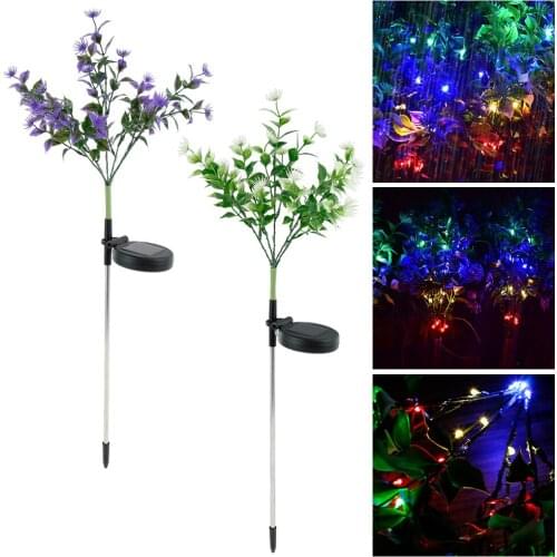 New Solar Powered Outdoor Babysbreath Plants Fireworks Lamp Flash String for Garden Lawn Landscape Holiday Light