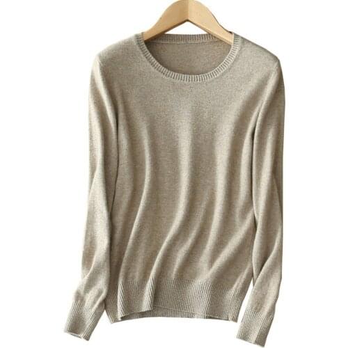 2020 new Crew neck ladies cashmere sweater bottoming shirt pullover sweater long sleeve autumn and winter ladies sweater