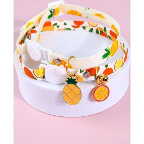 Adjustable Pet Collar Fruit Hollow Bell Dog Harness Rabbit Leash Coleira Cachorro Perros De Gato Accessories Cute Cat Collar