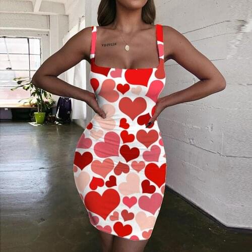 Giyu Brand Love Dresses Women Pattern Halter Sleeveless Art 3d Print Harajuku Ladies Dresses Womens Clothing Summer New Beach