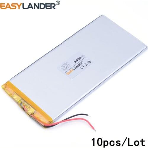 10pcs /Lot 3257130 2400mAh lithium Li ion polymer rechargeable battery For GPS DVR toys mp3 MP4 MP5 Speaker E-book tablet pc