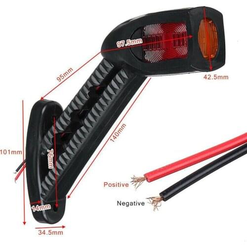 2PCS 12-24V LED Car Outline Side Marker Indicator Turn Light For Trailer Truck